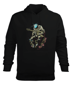 Gitarist Astronot Erkek Kapüşonlu Hoodie Sweatshirt