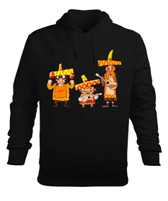 GİTARİST FARELER BASKILI ERKEK KAPŞONLU HOODİE SWEATSHİRT Erkek Kapüşonlu Hoodie Sweatshirt