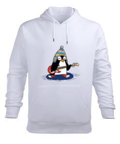 Gitarist Pingu Erkek Kapüşonlu Hoodie Sweatshirt