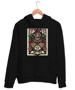  gizemli ve etkileyici desenler Siyah Unisex Kapşonlu Sweatshirt