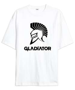 Gladyatör - Gladiator V2 Beyaz Oversize Unisex Tişört