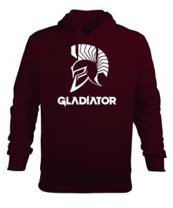 Gladyatör - Gladiator V2 Bordo Erkek Kapüşonlu Hoodie Sweatshirt