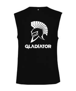 Gladyatör - Gladiator V2 Siyah Kesik Kol Unisex Tişört