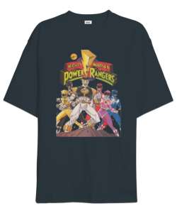 Go Go Power Rangers Füme Oversize Unisex Tişört