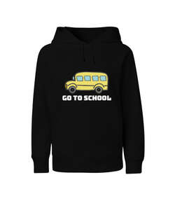 go to school Siyah Çocuk Unisex Hoodie Kapüşonlu