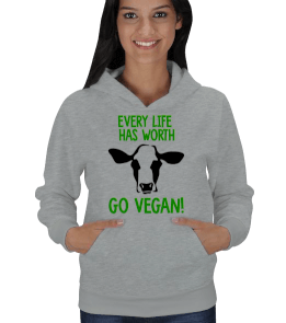 Go Vegan Kadın Kapşonlu