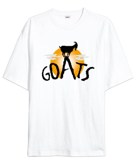 Goats - Keçi Beyaz Oversize Unisex Tişört