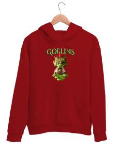 Goblin - Küçük Yaratık Kırmızı Unisex Kapşonlu Sweatshirt