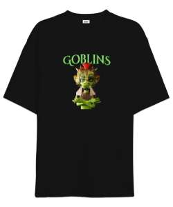 Goblin - Küçük Yaratık Siyah Oversize Unisex Tişört