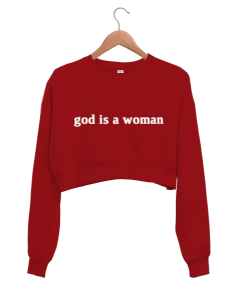 god is a woman Kadın Crop Sweatshirt