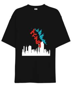 Godzilla 5 Siyah Oversize Unisex Tişört