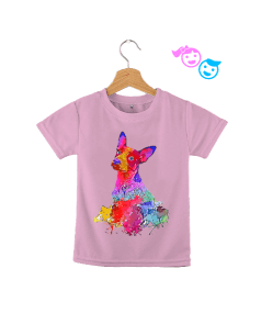 Gök kuşağı sevmli Köpek Çocuk Unisex t-shirt Pembe Çocuk Unisex