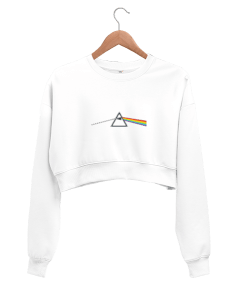 gökkuşağı crop Kadın Crop Sweatshirt