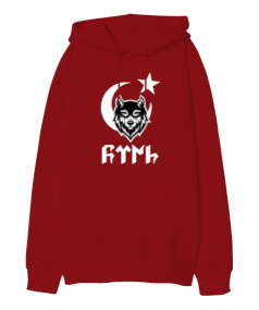 Göktürk, Türk, Bozkurt Oversize Unisex Kapüşonlu Sweatshirt