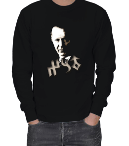 GÖKTÜRKÇE ATSIZ YAZILI VE ATSIZ BASKILI ERKEK SWEATSHIRT