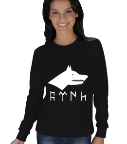 GÖKTÜRKÇE TÜRK YAZILI VE GÖKKURT BASKILI KADIN SWEATSHIRT