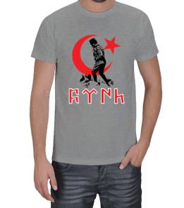 Göktürkçe Türk yazısı ve Atatürk Tasarımlı Erkek Tişört