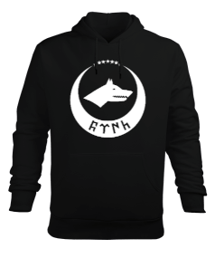 Göktürk,Göktürk logosu,Türkiye. Erkek Kapüşonlu Hoodie Sweatshirt