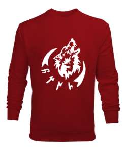 Göktürk,Göktürk logosu,Türkiye. Kırmızı Erkek Sweatshirt