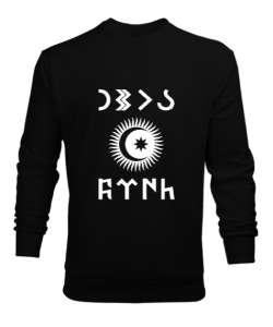 Göktürk,Göktürk logosu,Türkiye. Siyah Erkek Sweatshirt