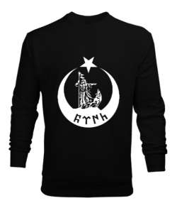 Göktürk,Göktürk logosu,Türkiye. Siyah Erkek Sweatshirt