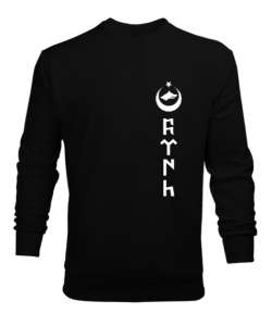 Göktürk,Göktürk logosu,Türkiye. Siyah Erkek Sweatshirt