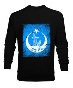 Göktürk,Göktürk logosu,Türkiye. Siyah Erkek Sweatshirt