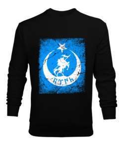 Göktürk,Göktürk logosu,Türkiye. Siyah Erkek Sweatshirt