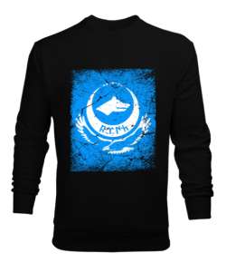 Göktürk,Göktürk logosu,Türkiye. Siyah Erkek Sweatshirt