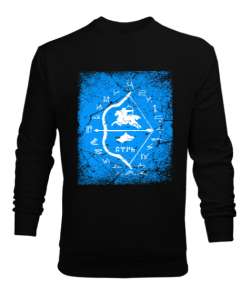 Göktürk,Göktürk logosu,Türkiye. Siyah Erkek Sweatshirt