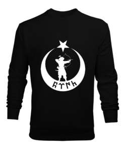 Göktürk,Göktürk logosu,Türkiye. Siyah Erkek Sweatshirt