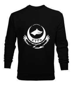 Göktürk,Göktürk logosu,Türkiye. Siyah Erkek Sweatshirt