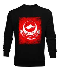 Göktürk,Göktürk logosu,Türkiye. Siyah Erkek Sweatshirt