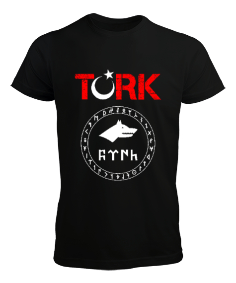 Göktürk,Göktürk logosu,Türkiye. Siyah Erkek Tişört