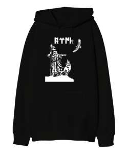 Göktürk,Göktürk logosu,Türkiye. Siyah Oversize Unisex Kapüşonlu Sweatshirt