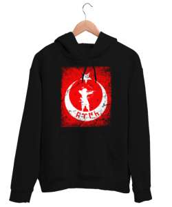 Göktürk,Göktürk logosu,Türkiye. Siyah Unisex Kapşonlu Sweatshirt