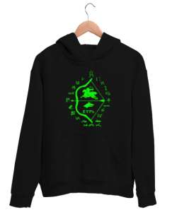 Göktürk,Göktürk logosu,Türkiye. Siyah Unisex Kapşonlu Sweatshirt