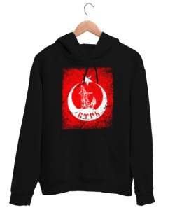 Göktürk,Göktürk logosu,Türkiye. Siyah Unisex Kapşonlu Sweatshirt