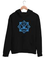 Göktürk,Göktürk logosu,Türkiye. Siyah Unisex Kapşonlu Sweatshirt - Thumbnail