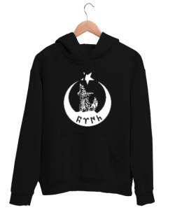 Göktürk,Göktürk logosu,Türkiye. Siyah Unisex Kapşonlu Sweatshirt