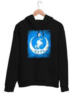 Göktürk,Göktürk logosu,Türkiye. Siyah Unisex Kapşonlu Sweatshirt