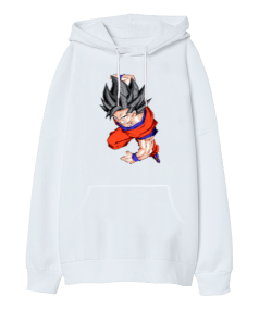 Goku Tasarım Oversize Unisex Kapüşonlu Sweatshirt