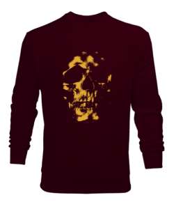 Gold Skull - Altın Kafatası Bordo Erkek Sweatshirt