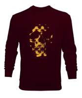 Gold Skull - Altın Kafatası Bordo Erkek Sweatshirt - Thumbnail