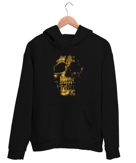 Tisho - Gold Skull - Altın Kafatası Siyah Unisex Kapşonlu Sweatshirt