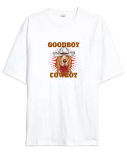 Good Boy - Cowboy Beyaz Oversize Unisex Tişört