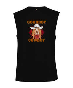 Good Boy - Cowboy Siyah Kesik Kol Unisex Tişört