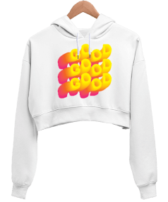 GOOD Kadın Crop Hoodie Kapüşonlu Sweatshirt