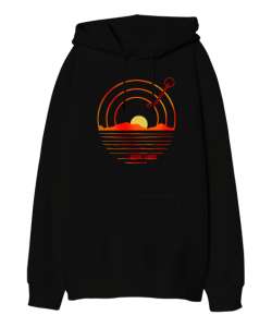 Good Vibes - Güzel Hisler Siyah Oversize Unisex Kapüşonlu Sweatshirt