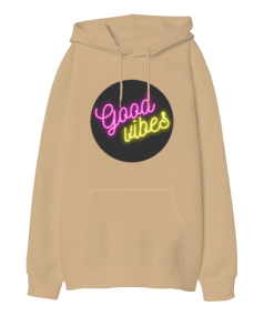 Good Vibes Oversize Unisex Kapüşonlu Sweatshirt